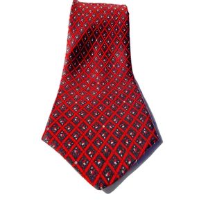 VINTAGE German Reine Seide Red Black & White Tie